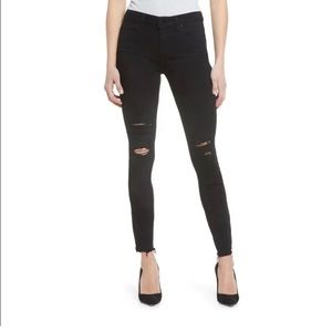 Paige Ripped Black Verdugo Skinny Mid-rise Jeans
